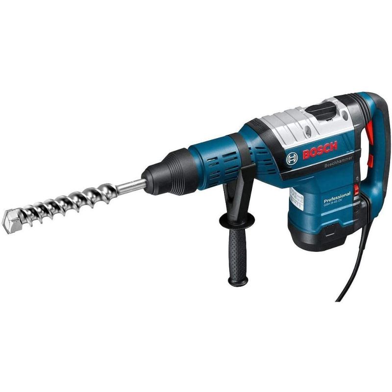 Bosch Professional Corded Rotary Hammer Drill GBH 8-45 DV (1,500W, drilling Ø in concrete with hammer bits: 12-45mm, max. impact energy 12.5 J, SDS-max, incl. grease tube, auxiliary handle, carrying case)