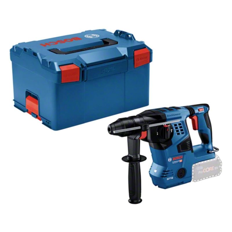 Bosch Professional 18V System Cordless Rotary Hammer Drill GBH 18V-28 C (incl. auxiliary handle, grease tube, insert, L-BOXX, body only)